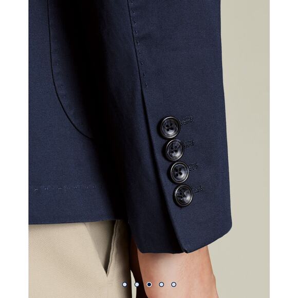 Charles Tyrwhitt NWT Navy Ink Blue Cotton Stretch Blazer Slim 40S - Picture 2 of 11